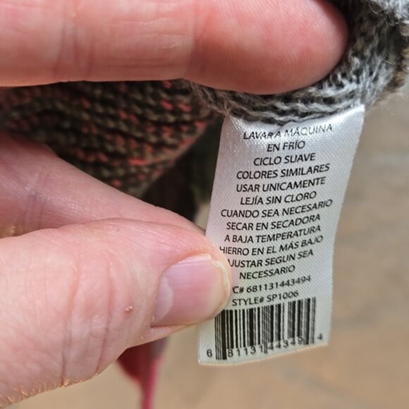 Dog Argile Sweater, Vibrant Life, Lg Pink, Grey, Gray, Diamonds, Knit Ribbed Hem - Picture 3 of 9